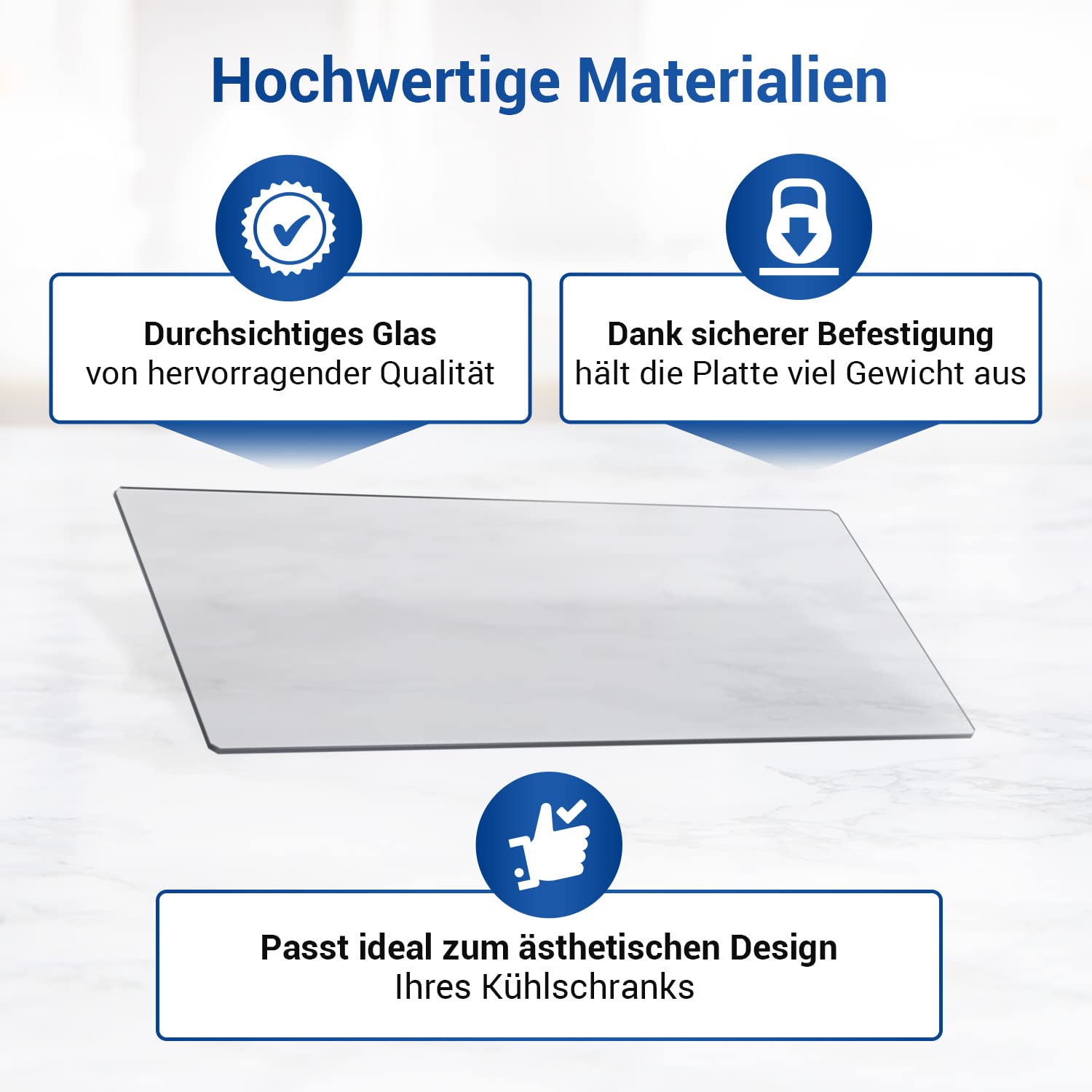 VIOKS Glas Gemüsefach Einlage 476x195mm Ersatz für Zanussi 224906410/2 & Electrolux, Einlegeböden für Kühlschränke, Regal Glasboden AEG
