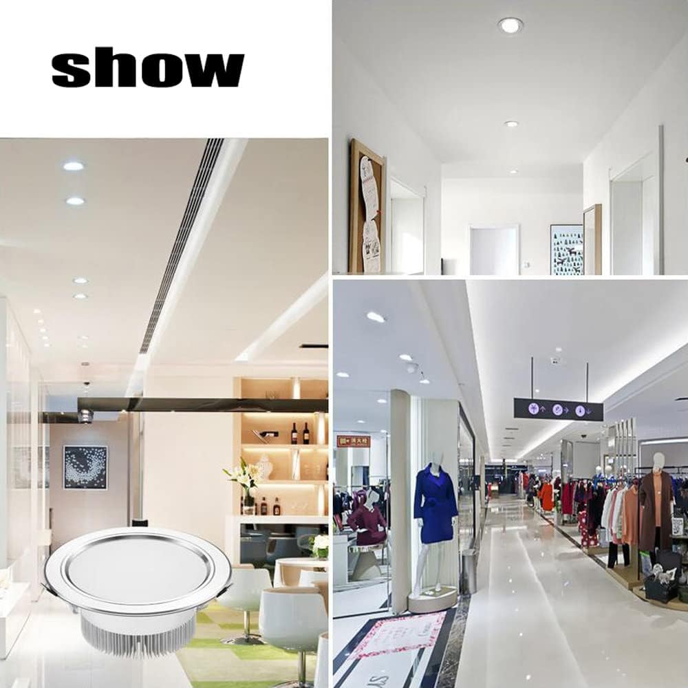 LED Recessed Ceiling Lights Cutout 115-135mm Ultra Flat Spot Lights for Ceiling Downlights Recessed Bathroom Spotlights Round Panel Light 5pcs 10pcs 20pcs