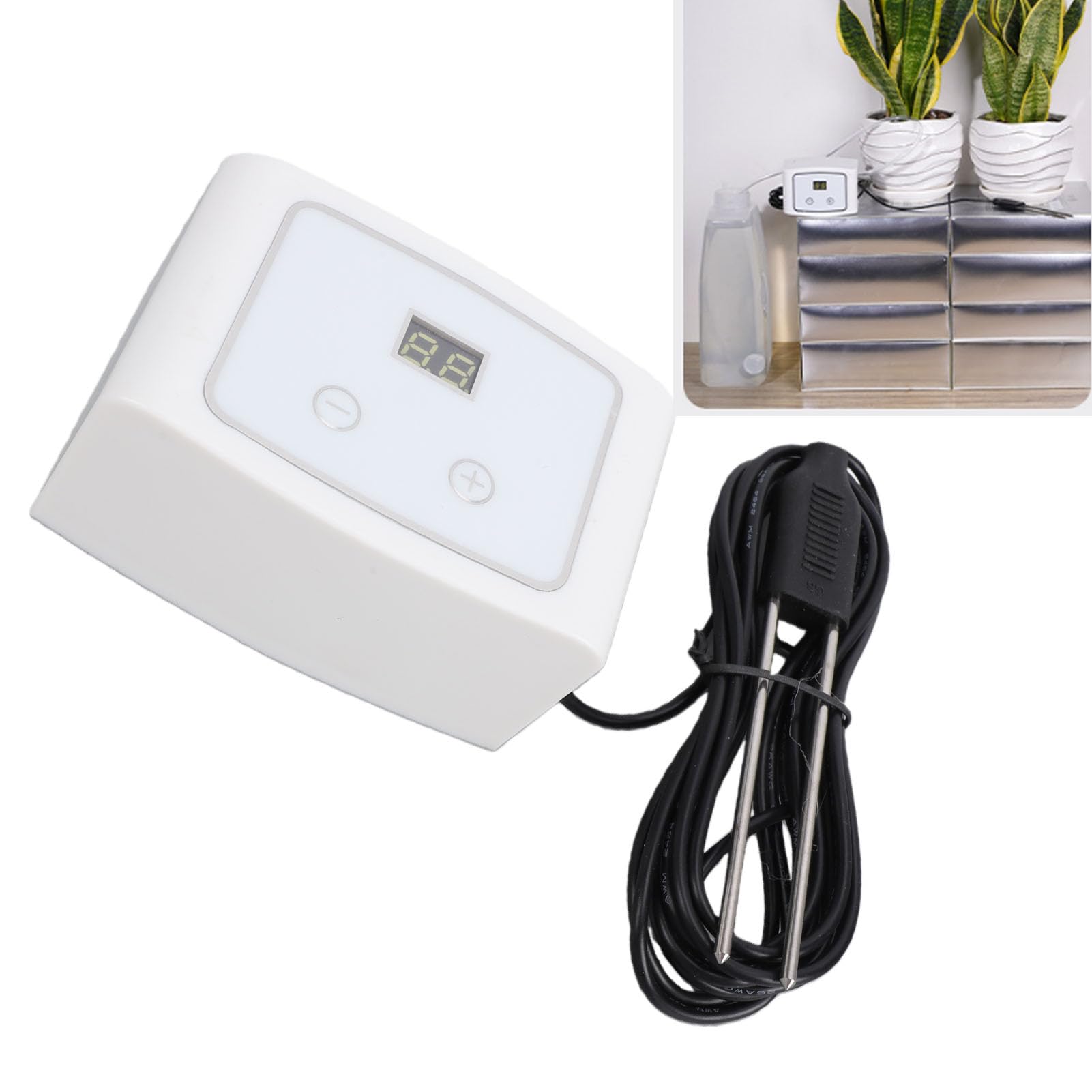 ASHATA Dispositivo de Riego Automático Inteligente para el Cuidado de Plantas de Vacaciones con Detección de Humedad para Uso Interior y Exterior 850 Ml/min