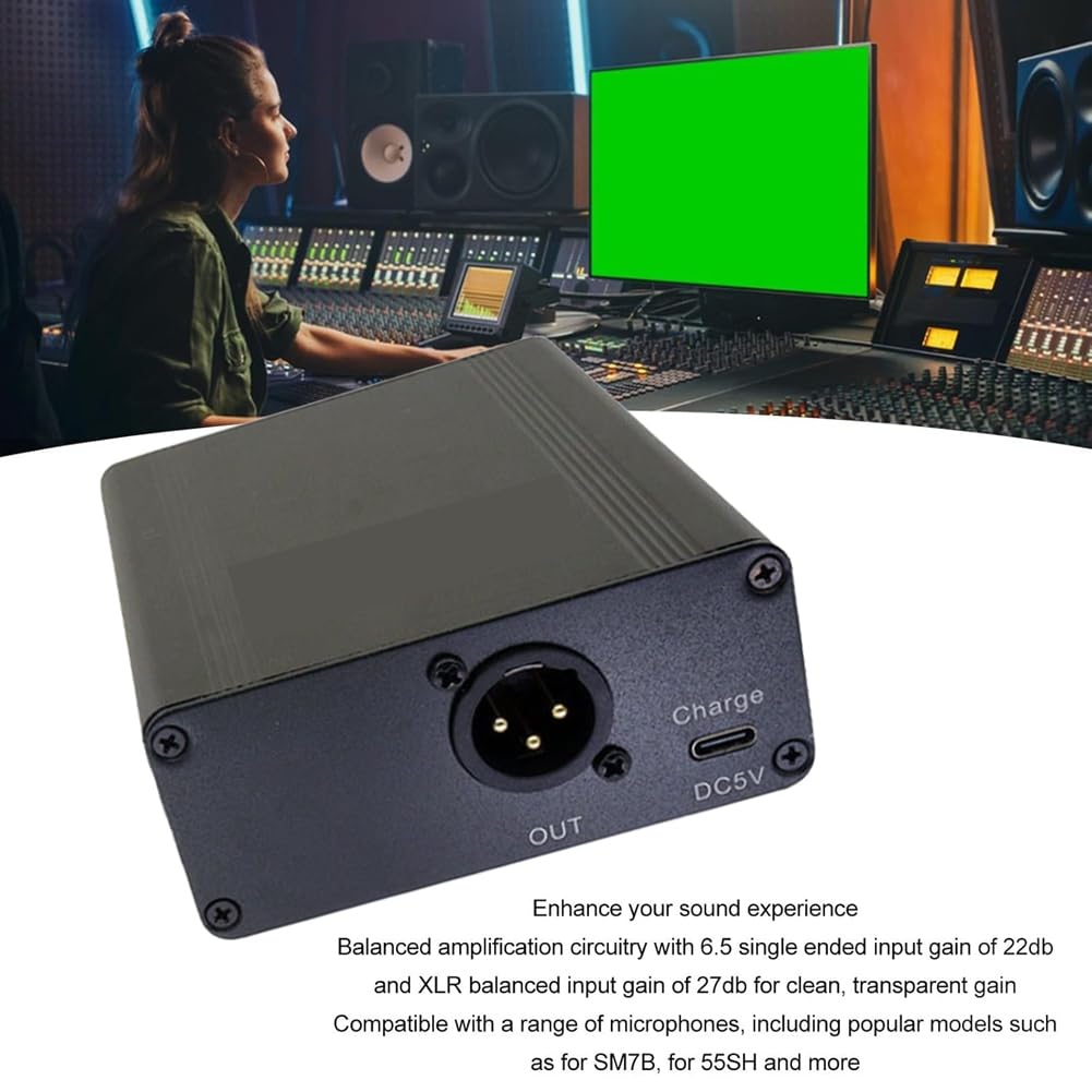 Alimentación Phantom de 48 V, Portátil y Recargable para Exteriores, Ideal para Cualquier Equipo de Grabación con Micrófono de Condensador.