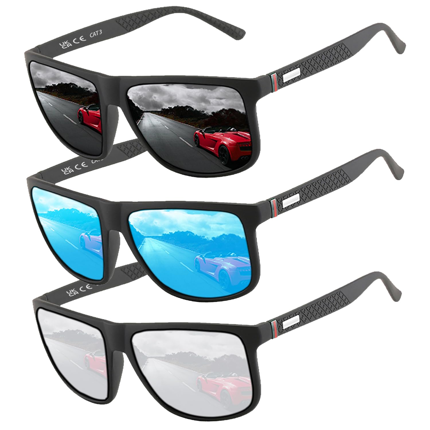 Occhiali da Sole Polarizzati Uomo Donna, Occhiali Vintage Eleganti Montatura Classica, Lenti Pilota HD, Golf Guida Pesca Occhiali da Viaggio Sport all'Aria Aperta Moda Occhiali da Sole
