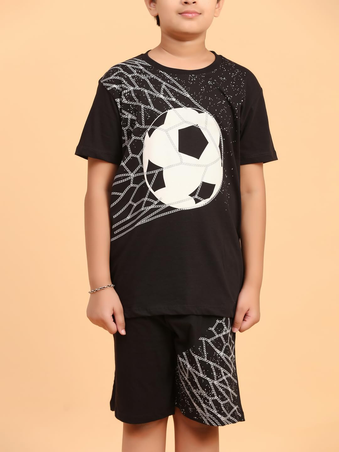 Ninos Dreams Boys Cotton T-Shirt & Shorts Coord Set (10-12 Years, Black 1) - Image 5 thumbnail