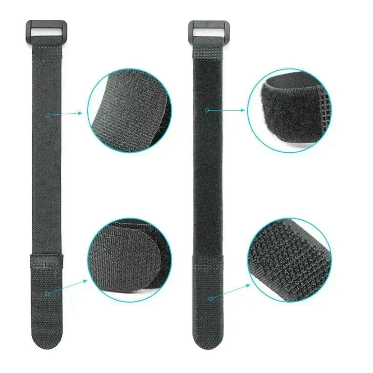 Bridas de nailon reutilizables autoadhesivas de 20 mm de ancho, con hebilla inversa, organizador de cables, paquete de cierre de gancho y bucle, 5 a 300 unidades, 20 x 600 mm