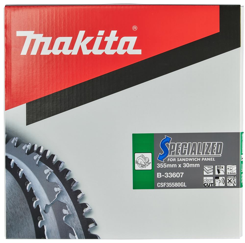 Makita B-33607 Specialized Sandwich Panel 355x30x80T, Black, Silver - Image 2