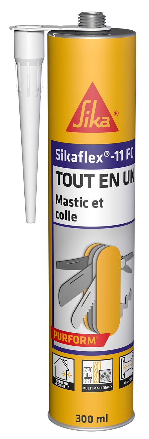 TIVOLY - Pistolet à Cartouche T-Gun F300 - Adaptable sur Perceuse et Visseuse & Sikaflex 11 FC Purform Blanc, Mastic, joint et collage multi-usages, mastic-colle multi-supports