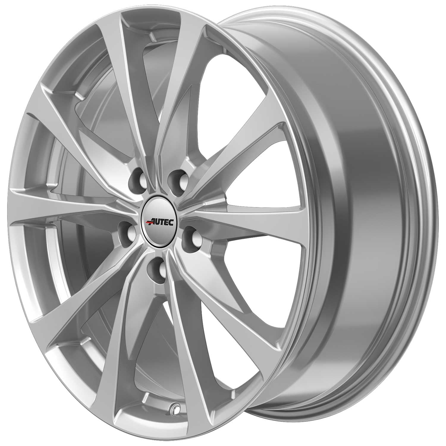 Lot de 4 jantes Autec 8,0 x 19 ET39 5 x 112 - Argent brillant - Compatible avec Audi S6 S4 A6 Q5 SQ5 S8 A8 A4