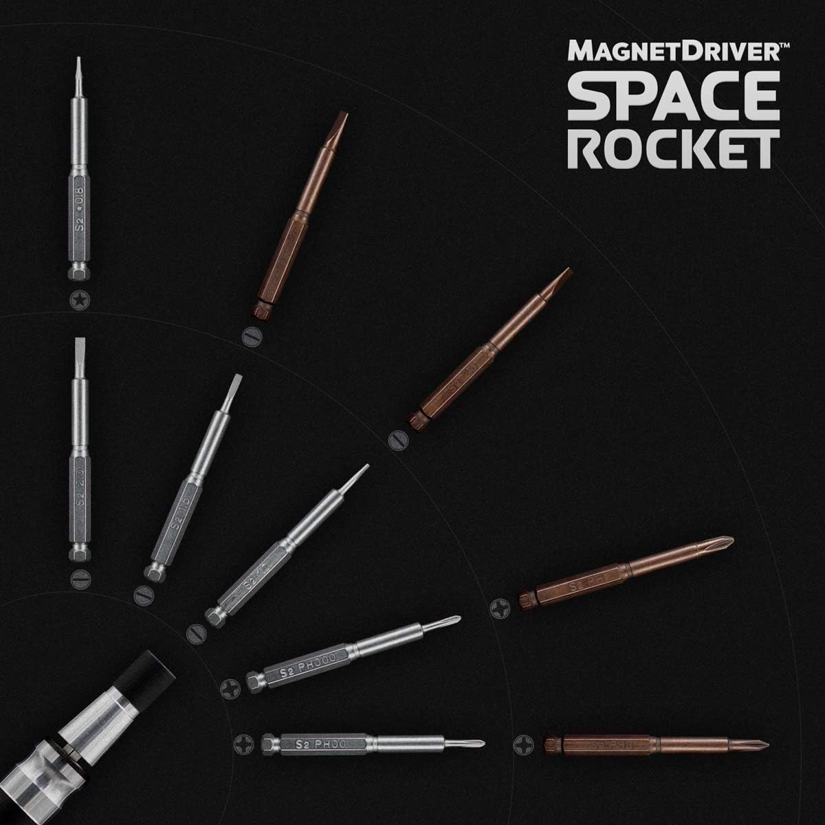 Space Rocket by Magnet Driver | Precision Screwdriver Kit with Magnetic Extender | Small Appliance and Electronic Repair DIY Tool Set (14 Piece Set)