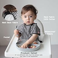 Vista 6 de Short Sleeve Waterproof Bib for Toddlers Easy Clean Feeding Apron for Mealtime, Daycare, Self-Feeding, Lightweight