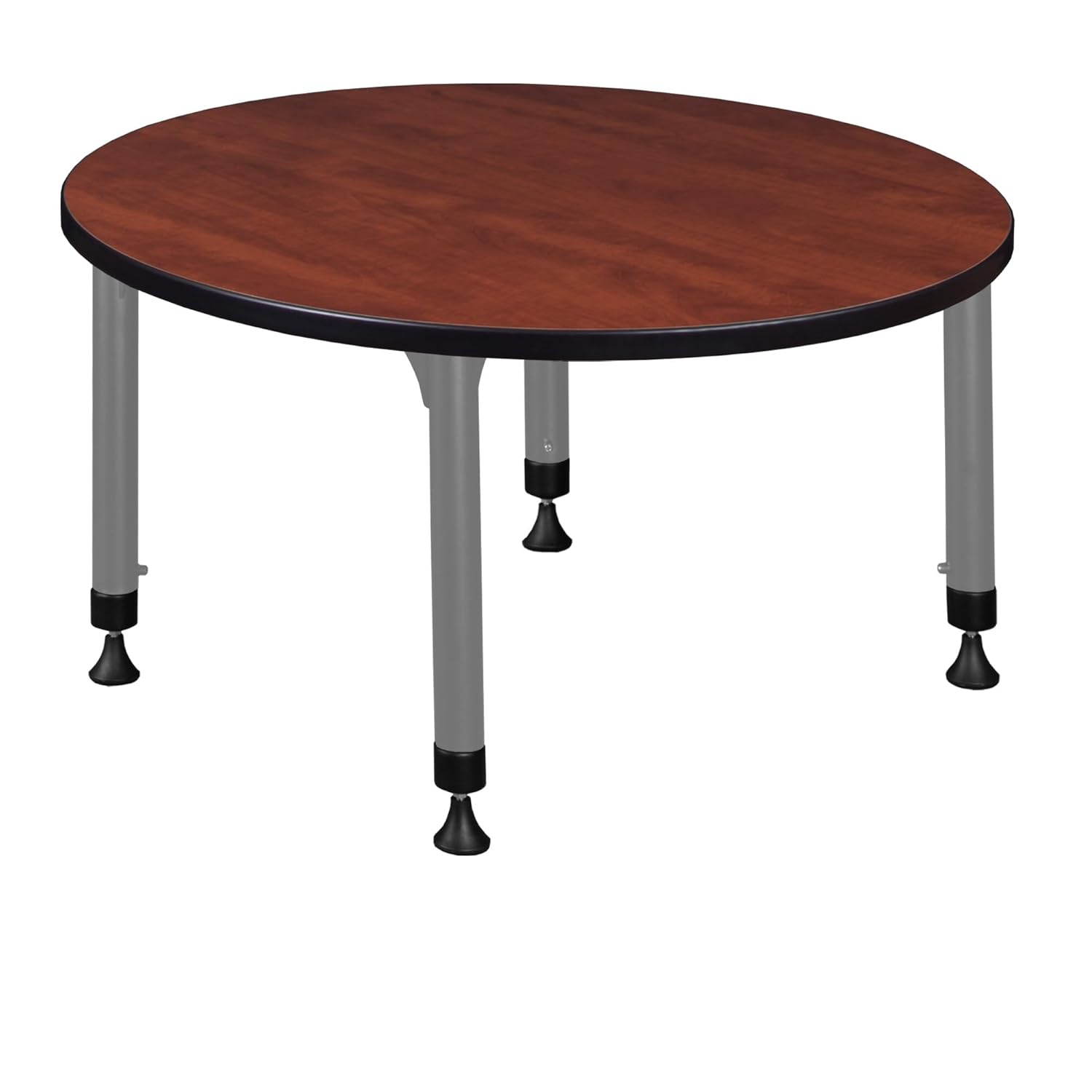 Romig Kee 42 in. Round Height Adjustable Classroom Activity Table- Cherry Top & Grey Base