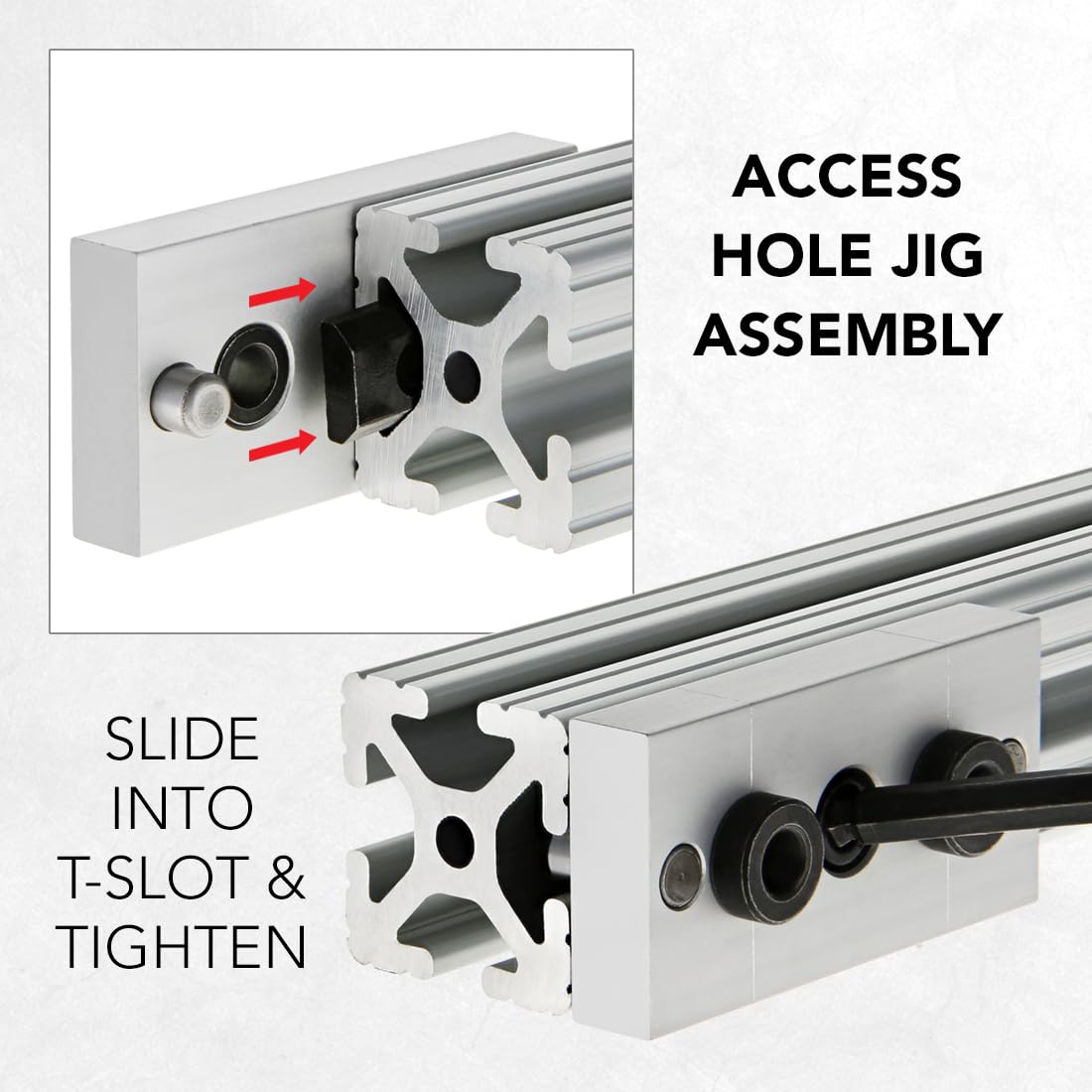 8020, 6130, 15 Series, Access Hole Drill Jig for 1.5