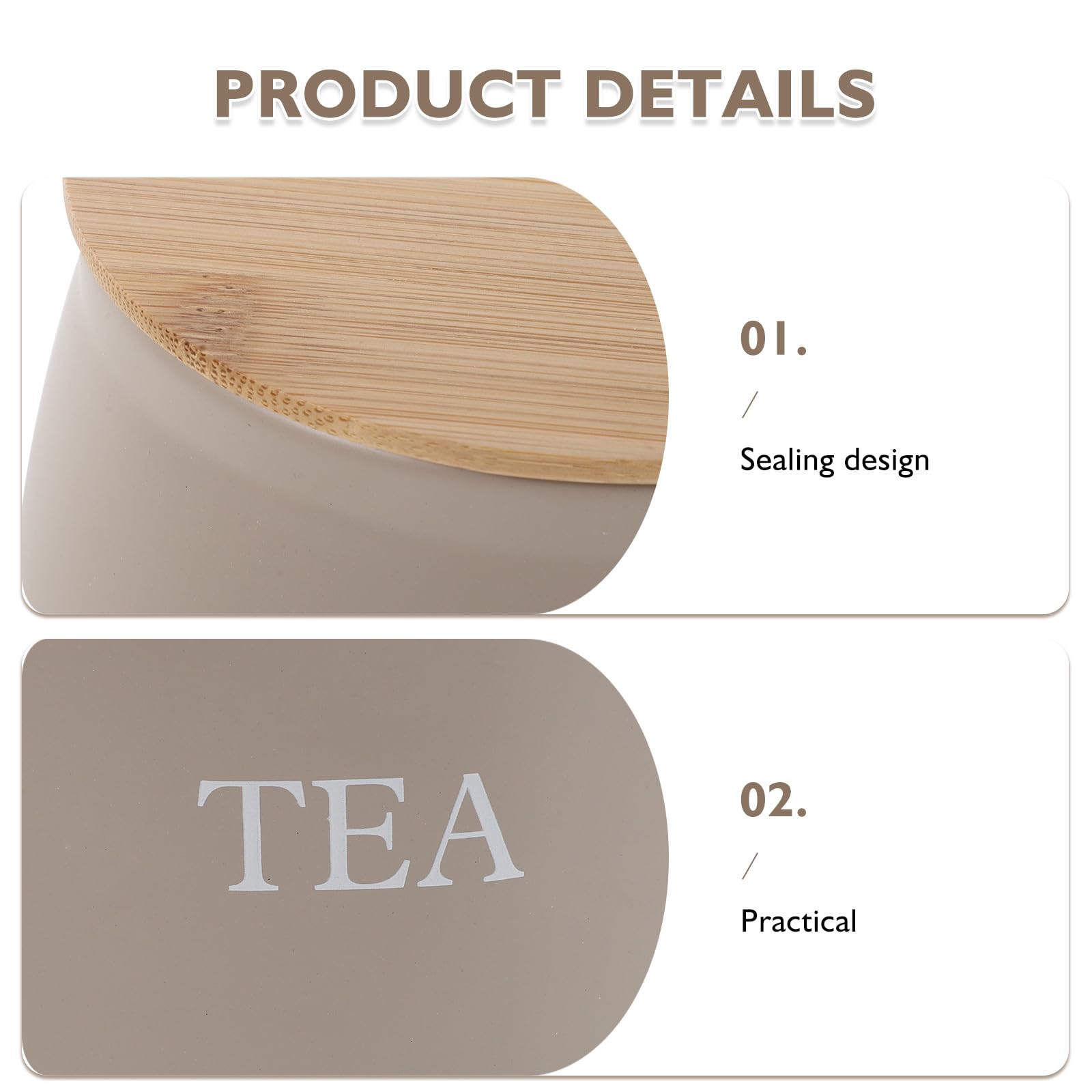 TOYANDONA 3-teiliges Vorratsdosen-Set mit Deckel für die Küchenarbeitsplatte, Lebensmittelbehälter, stapelbare Aufbewahrungsboxen, luftdichte Behälter für Zucker, Tee und Kaffee, 15 x 12,5 x 12,5