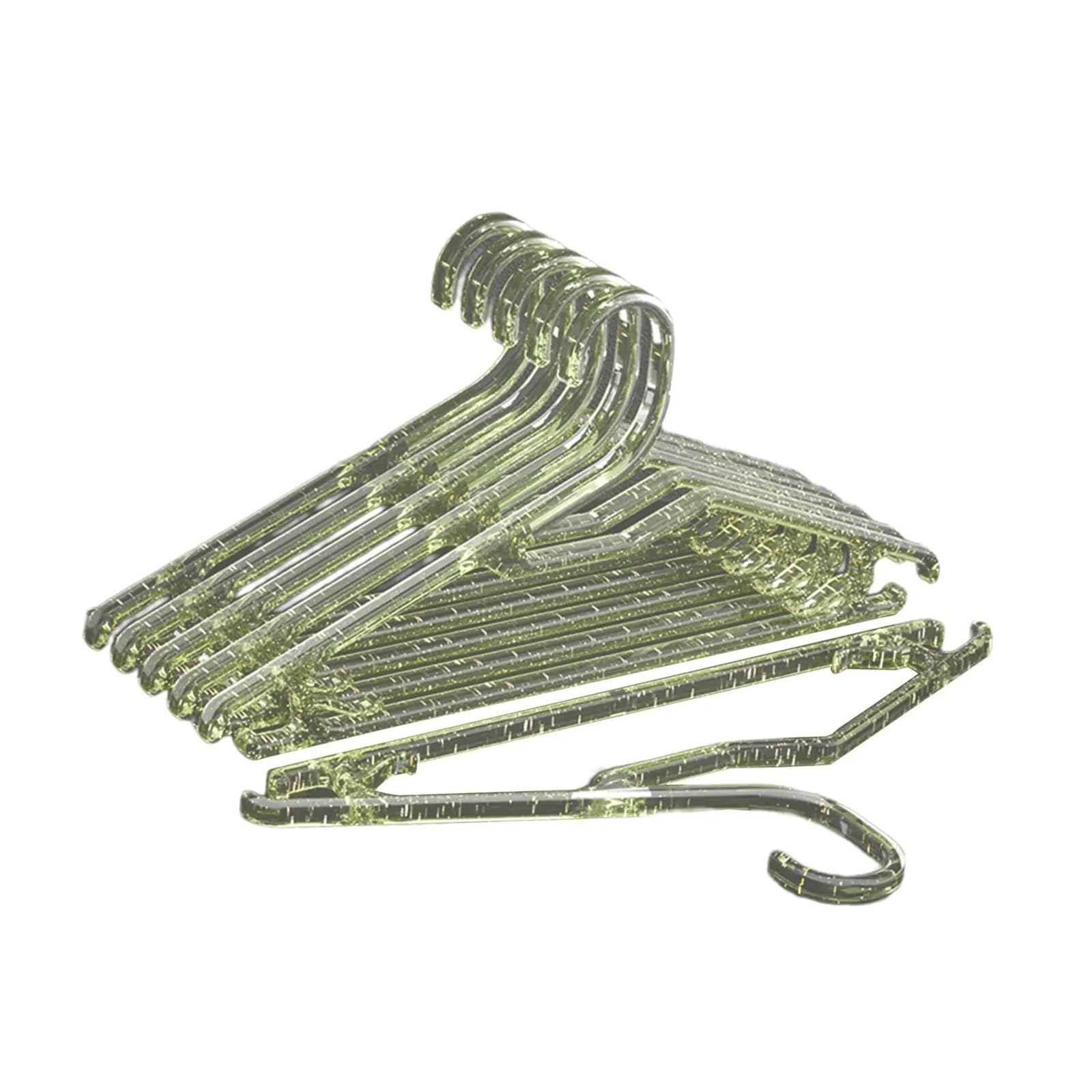 Coat Hangers 6Pcs Clothing Hangers Nonslip Save Space Lightweight Clothes Hangers for Closet Bedroom Wardrobe Skirts Sweaters(Green)