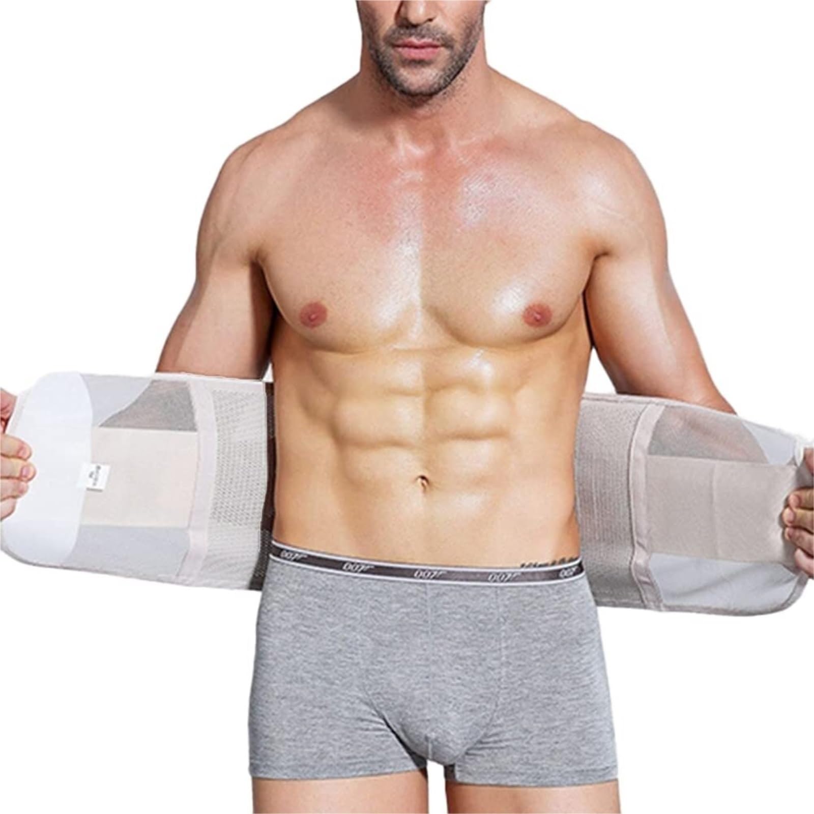 Faja Lumbar Faja Moldeadora De Cintura, Faja De Control De Abdomen, Corsé Debajo del Busto, Moldeador Corporal Adelgazante Cinturón Apoyo Lumbar(Beige,M)