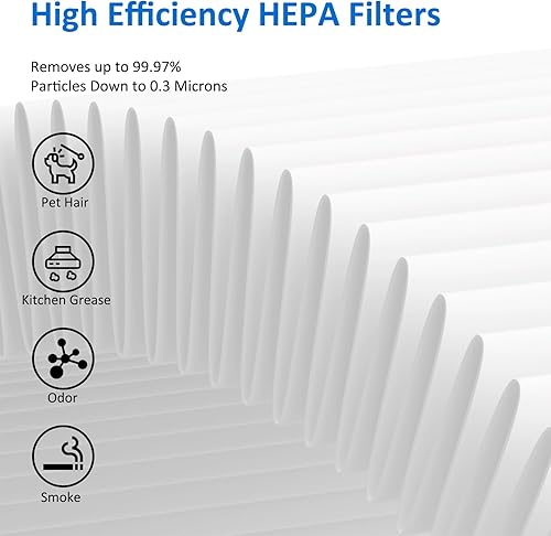 Miniatura 6 de Paquete de 2 filtros de repuesto MK01 MK06 True HEPA compatibles con AROEVE MK01 MK06 y Kloudi DH-JH01 purificador de aire, versión de caspa de