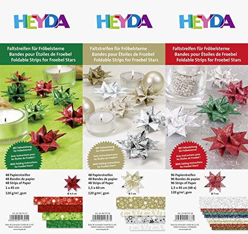 Bandes pour fröbelstern pliables lot de 3 kit papier origami étoile tressée Noël