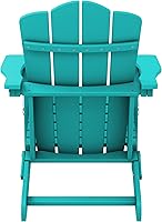 Vista 322 de KINGYES - Silla Adirondack plegable, sillas de patio de polietileno de alta densidad para todo tipo de clima, silla de césped con textura de madera