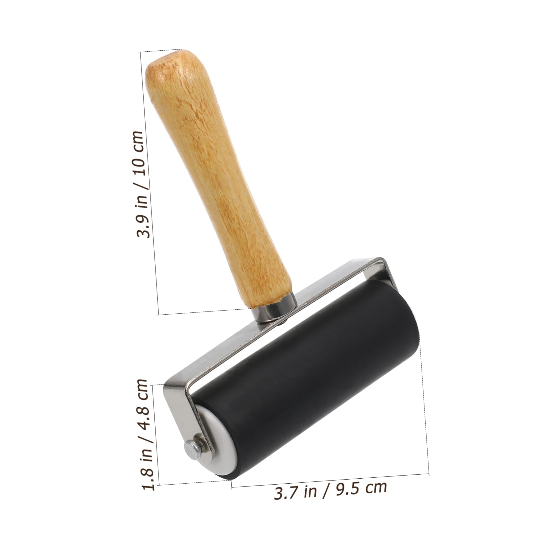 SHINEOFI 4 Stück Gummiwalzen Schwarz für Linoldruck und Stempeln Langlebige Druckwalze mit Flacher Oberfläche Komfortabler Griff für Druckgrafiken Handwerk und Tapeten