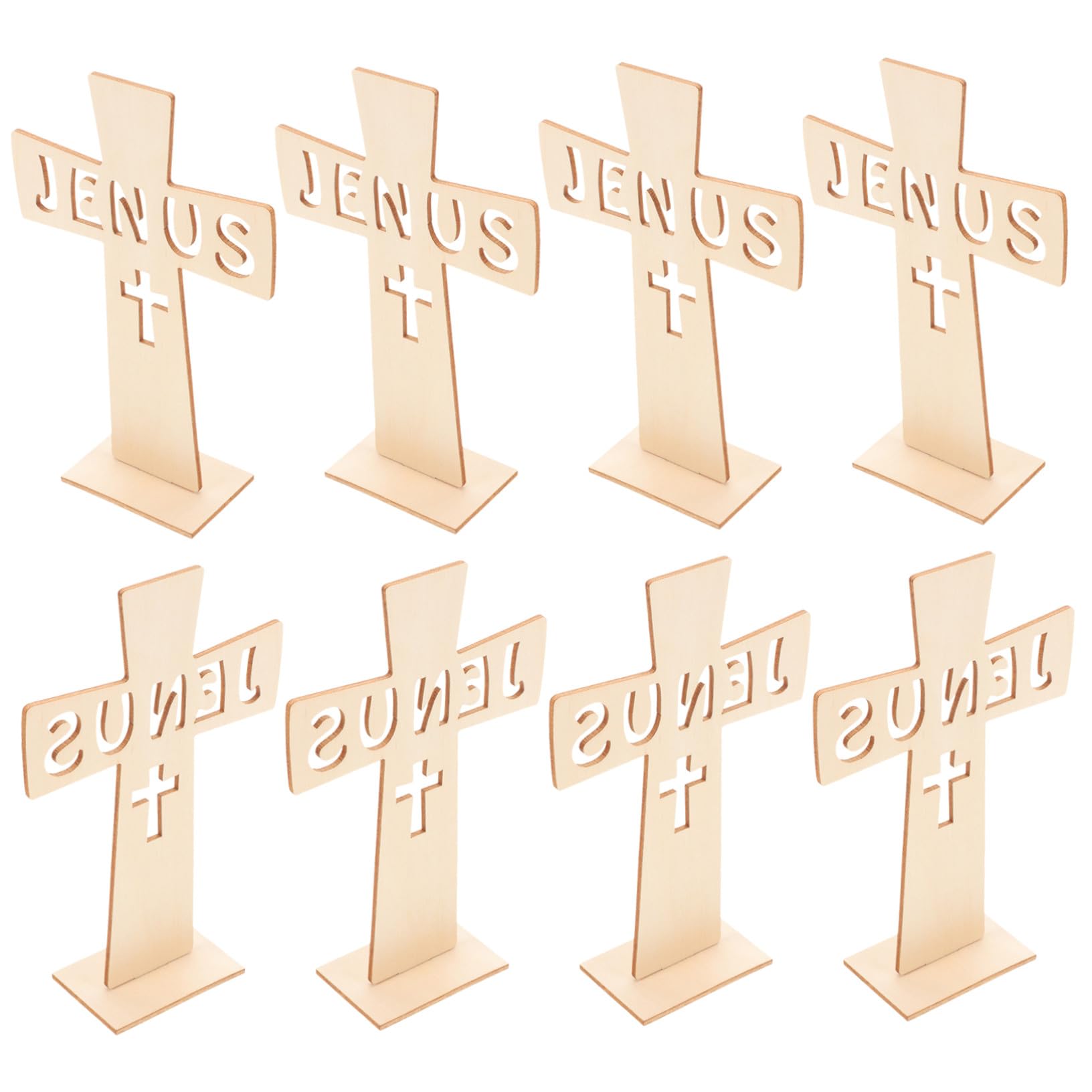 Cruz decorativa de altar beige PRETYZOOM con base para iglesia, pack de 20 piezas