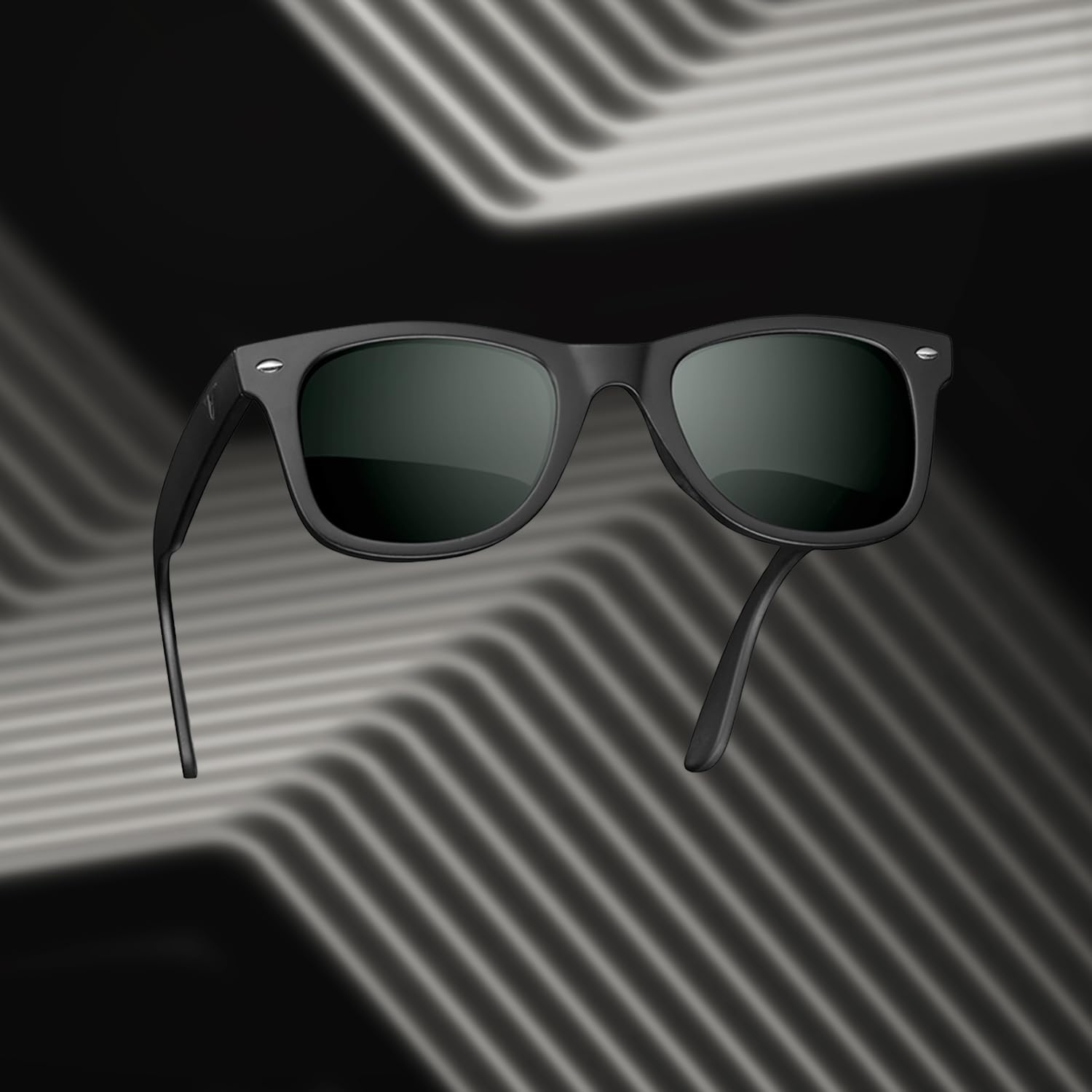 VINCENT CHASE EYEWEAR By Lenskart | Full Rim Square Branded Latest and Stylish Sunglasses | Polarized and 100% UV Protected | Men & Women | Large | VC 5147/P Black Frame/Green Lens - Pack of 1 - Image 3 thumbnail
