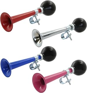 Bocina de bicicleta, color plateado, azul, rojo, rosa, paquete de 4 unidades, bocina de payaso para bicicletas de carretera y montaña