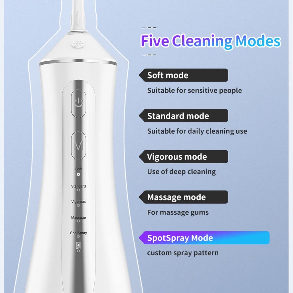 Kanduo JSY Irrigador Bucal Limpiador de Dientes inalámbrico con Hilo Dental de Agua, irrigador bucal Dental portátil for el Cuidado de los Dientes, Uso doméstico y Viajes Eléctrico Portátil