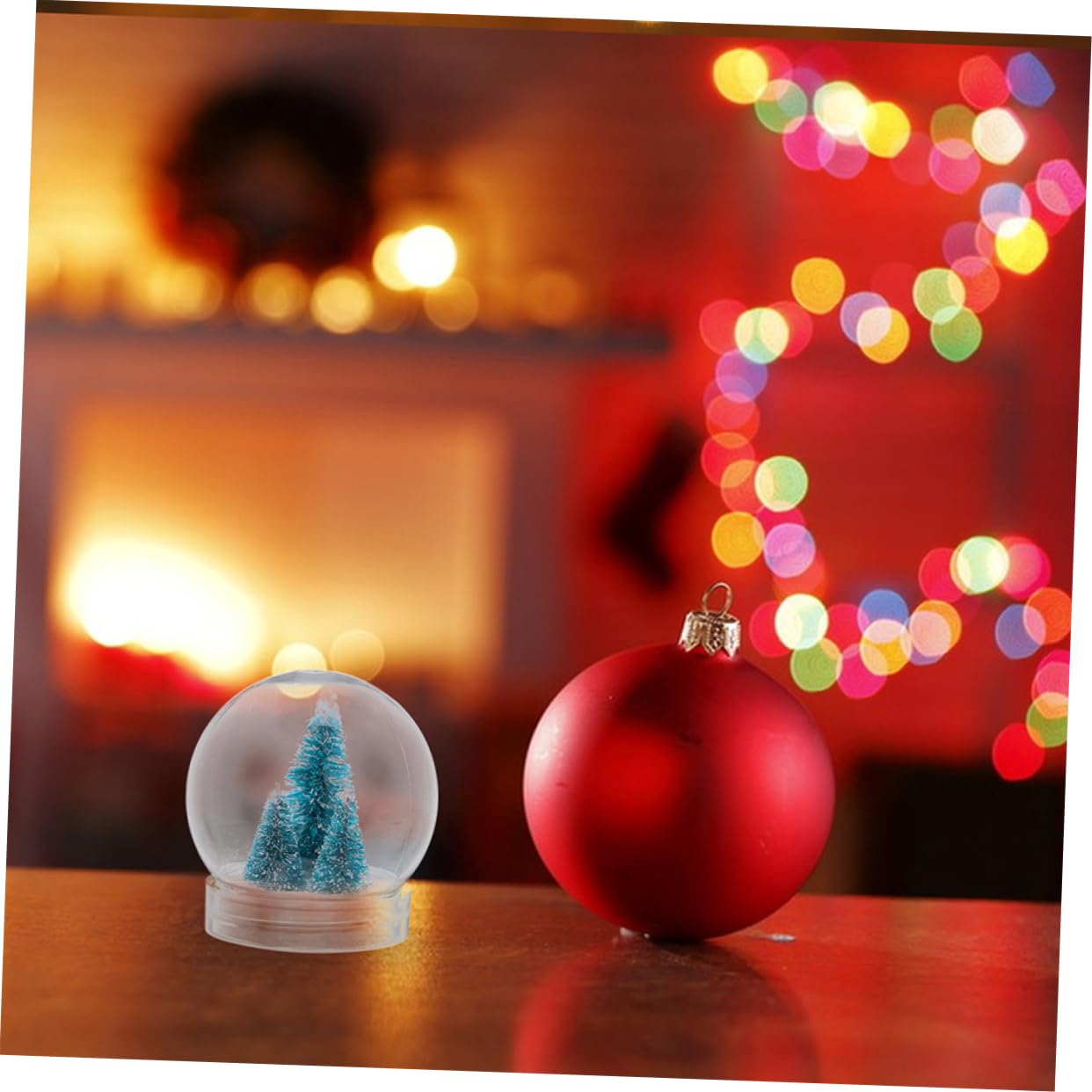 2 Series Bola De Nieve De Bricolaje Navidad Globo Decorativo Foto Bola De Nieve Bola De Nieve para Manualidades Bola De Nieve con Gorra El Plastico Transparente 20 Piezas*2