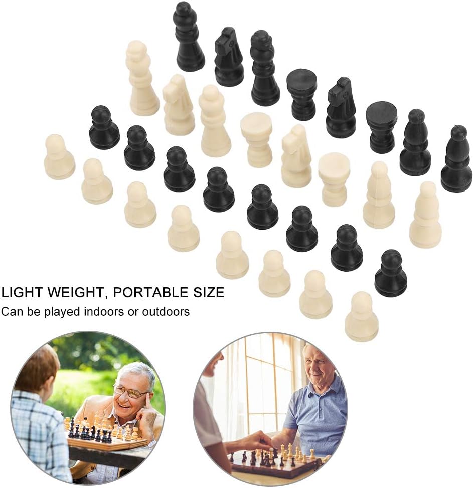 32pcs International Chess Set, Solid Chess Pieces Entertainment Tool Chess Set Checkers Game Board