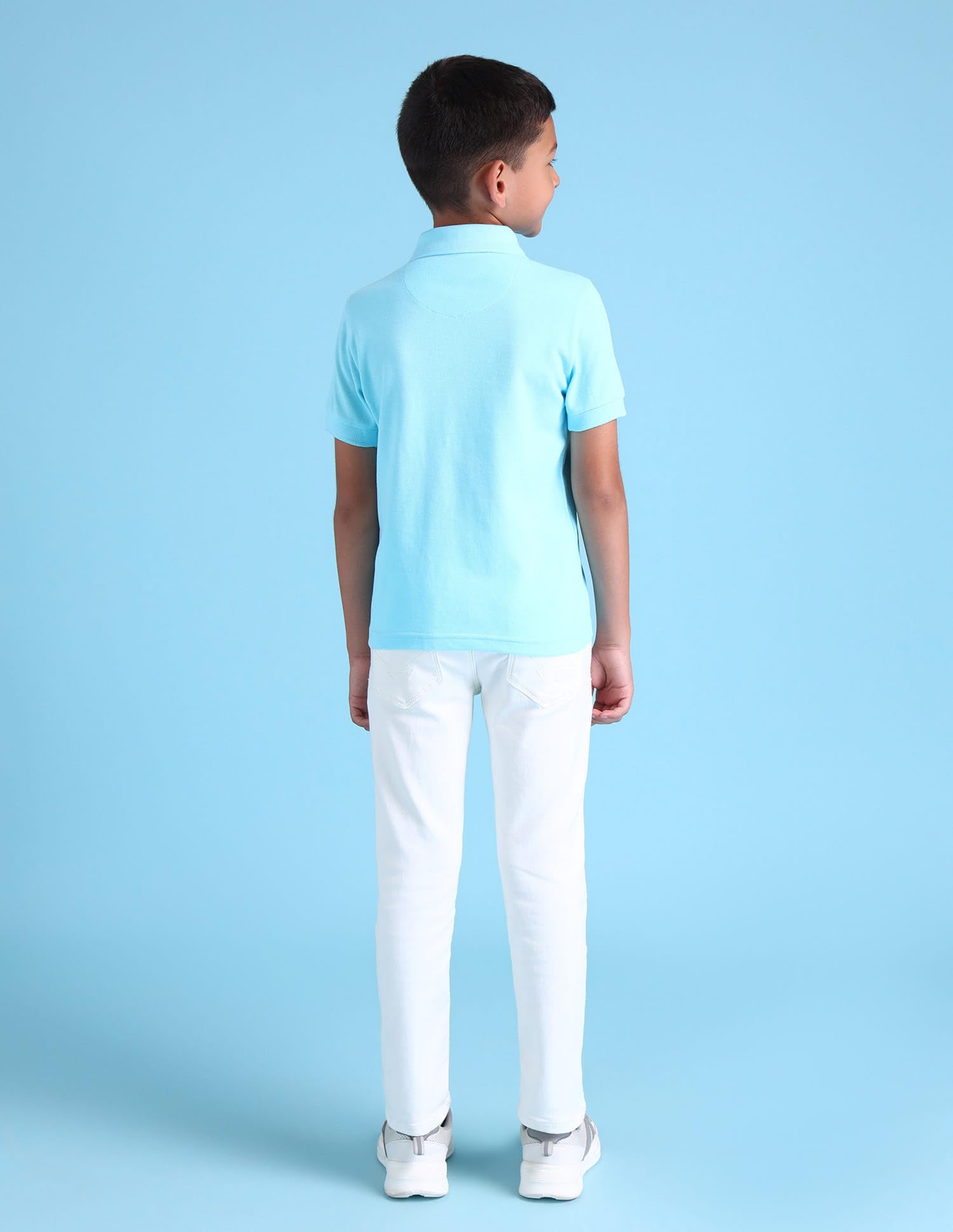 U.S. POLO ASSN. Kids Tshirt for Boys - 100% Cotton, Regular Fit, Solid Pattern, Polo T Shirts for Boys - 12M, Light Blue 3
