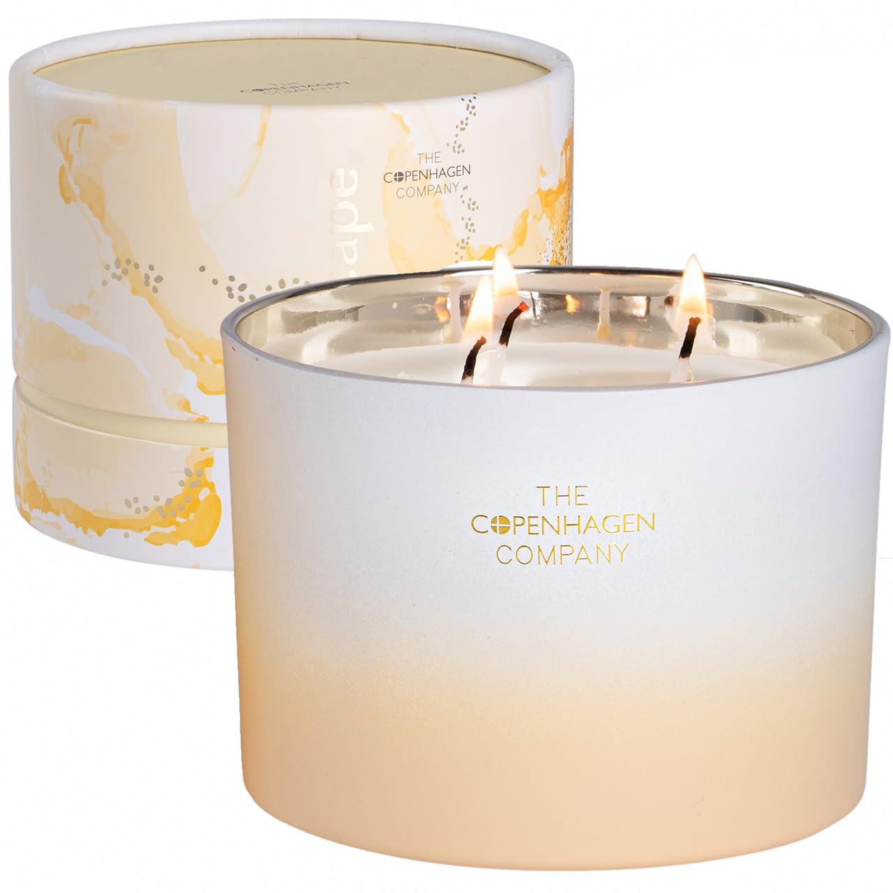 The Copenhagen Company Women's Escape Large Luxury Scented Candle Gifts For | Aromatherapy Natural Wax Blend | 30 Hours Burn Time | - Sweet Orange, Vetiver & Cedarwood (12Oz)