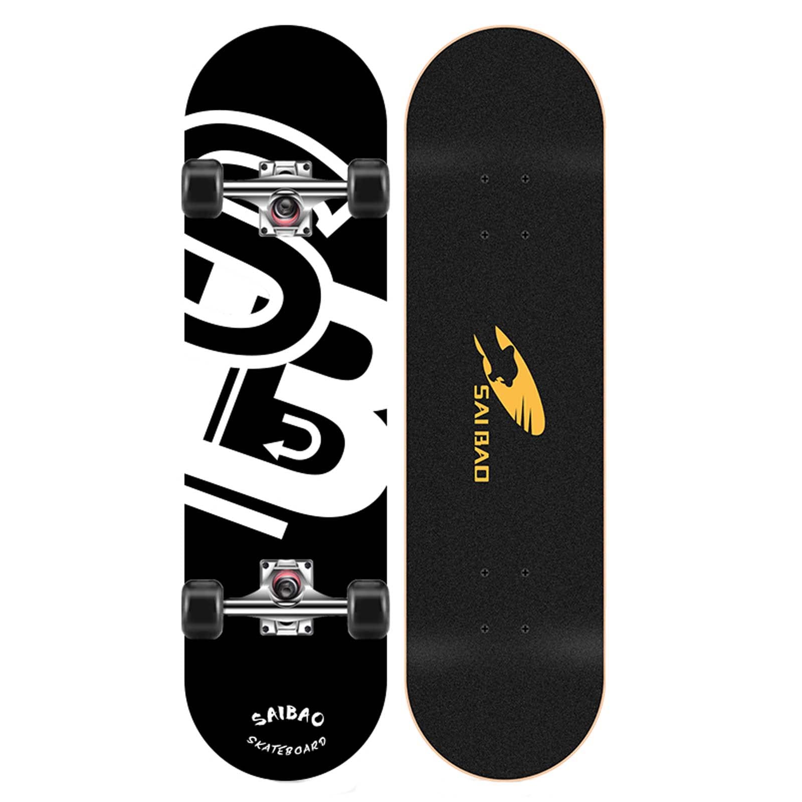 Skateboard - 31Inch Standard Skateboards for Kids Boys Girls Youths Beginners Starter 7 Layer Maple Double Kick Concave