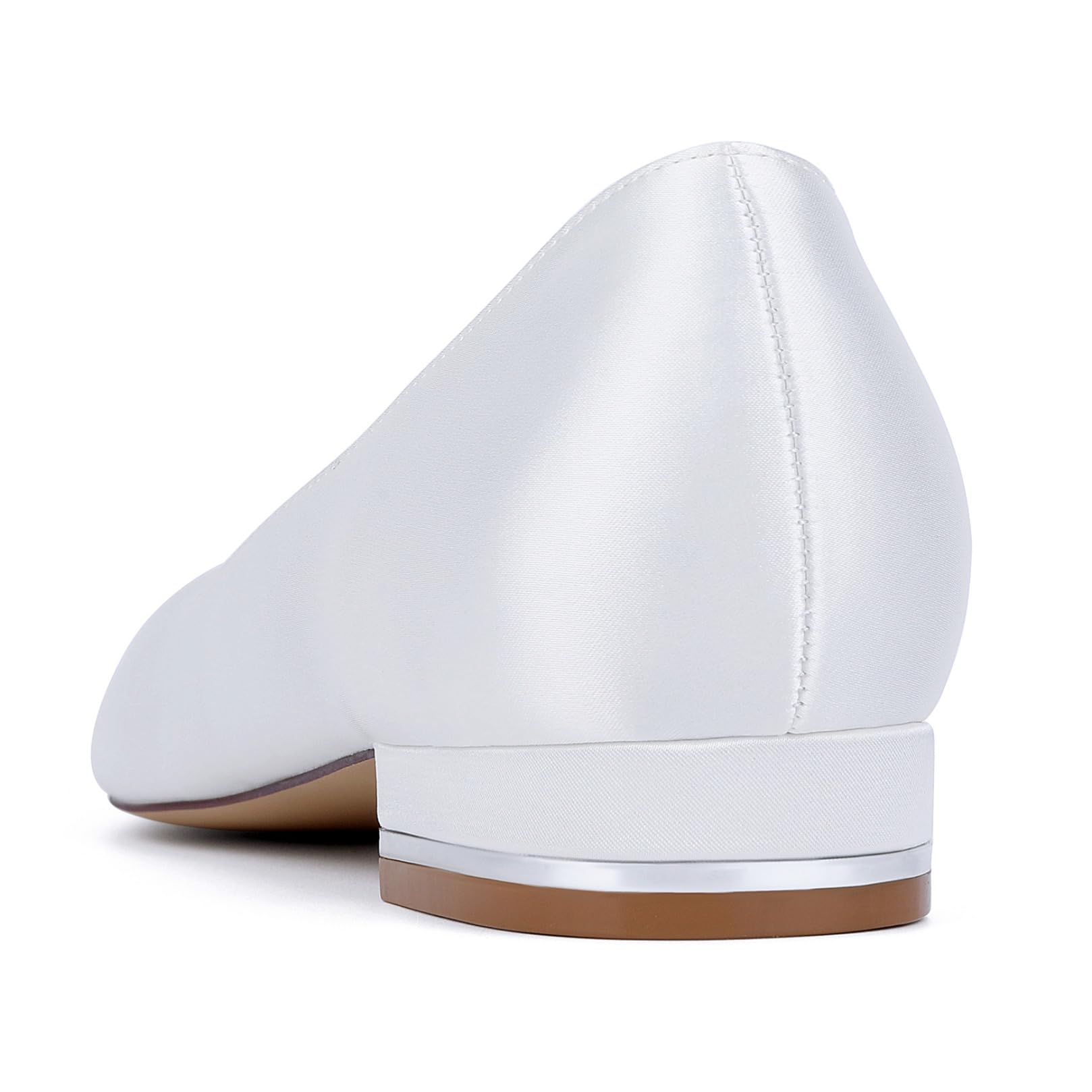 Damen Spitze Zehen Satin Brautschuhe Slip Auf Hochzeit Kleid Schuhe Flache Ferse Abend Partei Abschlussball Schuhe