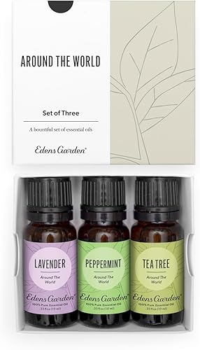 Edens Garden Around The World - Juego de 3 aceites esenciales para aromaterapia 100% puro (para difusor y uso terapéutico)