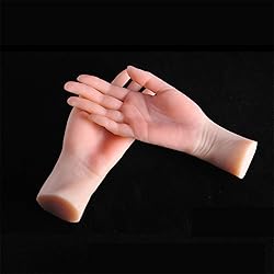 Pies o Manos de Silicona, 1 par de Manos Falsas Femeninas de tamaño Natural de Silicona Modelo Extremadamente Realista Huesos de Correa de Mano TPE, posicionamiento Flexible de ded