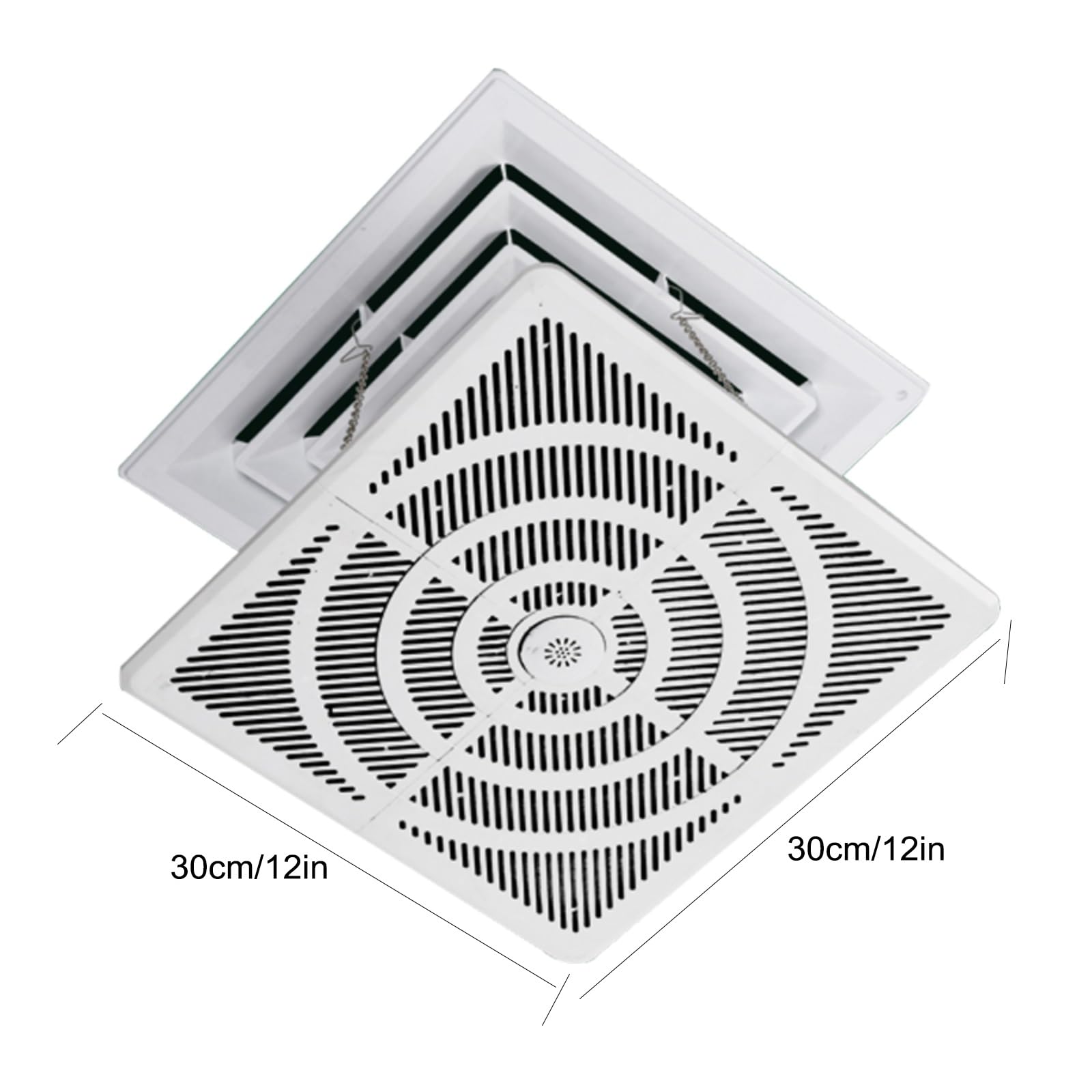 Uniwersalny kwadratowy deflektor sufitowy z filtrem – 30 x 30 cm (12 x 12 cali) – zapobiega bezpośredniemu wydmuchiwaniu zimnego powietrza – idealny do użytku domowego i biurowego (niebieski)
