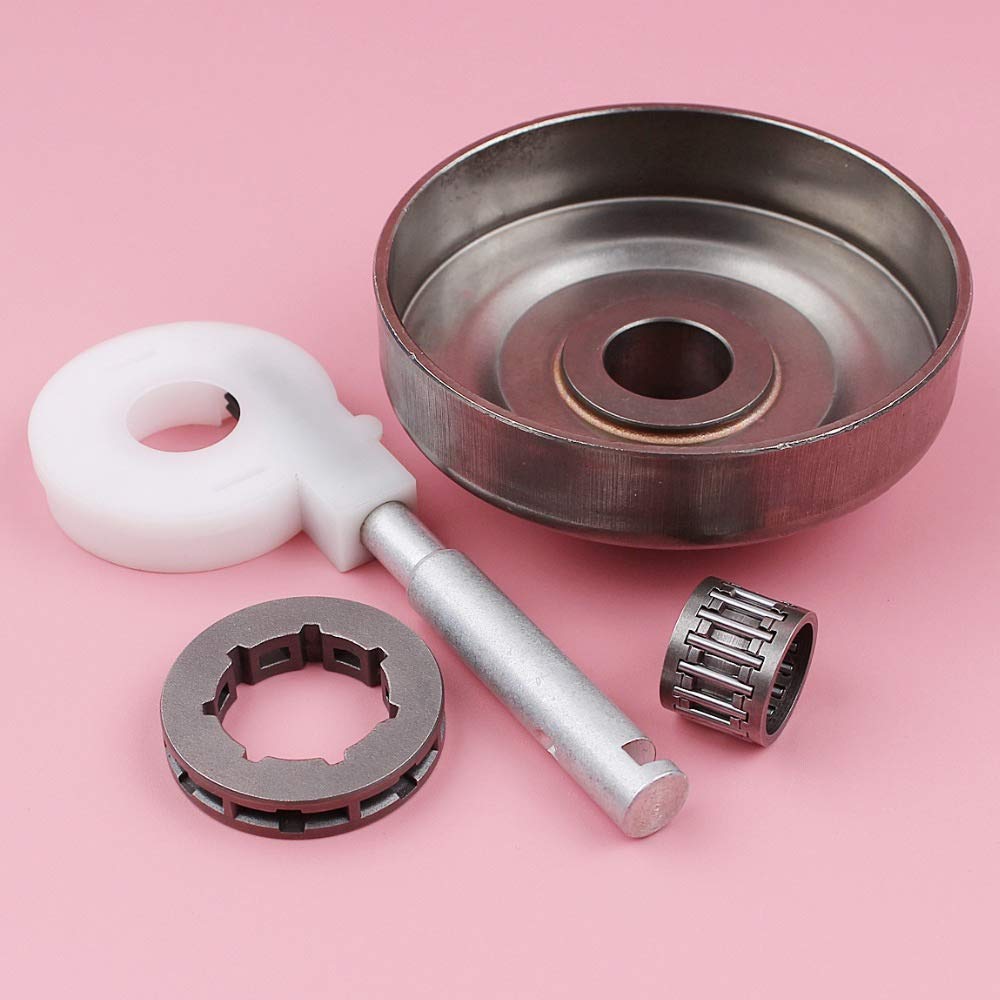 HAOHAO Cilindro del Embrague Piñón Lamer Bomba de Aceite del cojinete de Aguja Compatible with Husqvarna 55 51 Motosierra de Piezas de Repuesto .325 7 Dientes Interiores del Agujero 19mm
