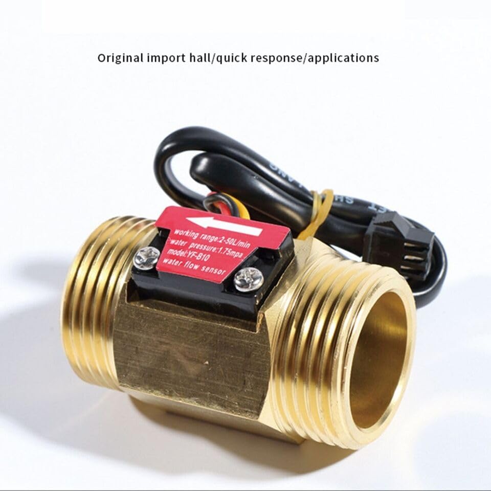 DREAWOO Stream Sensor Water Hall Effect Liquid Stream 2-50L/min 1.75MPa