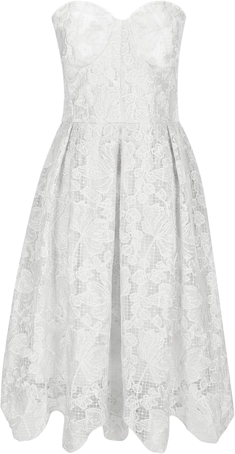 Women's Tube Dress Summer Strapless Jacquard Tulle Dresses Trendy Corset A Line Midi Cocktail Elegant Party Dresses