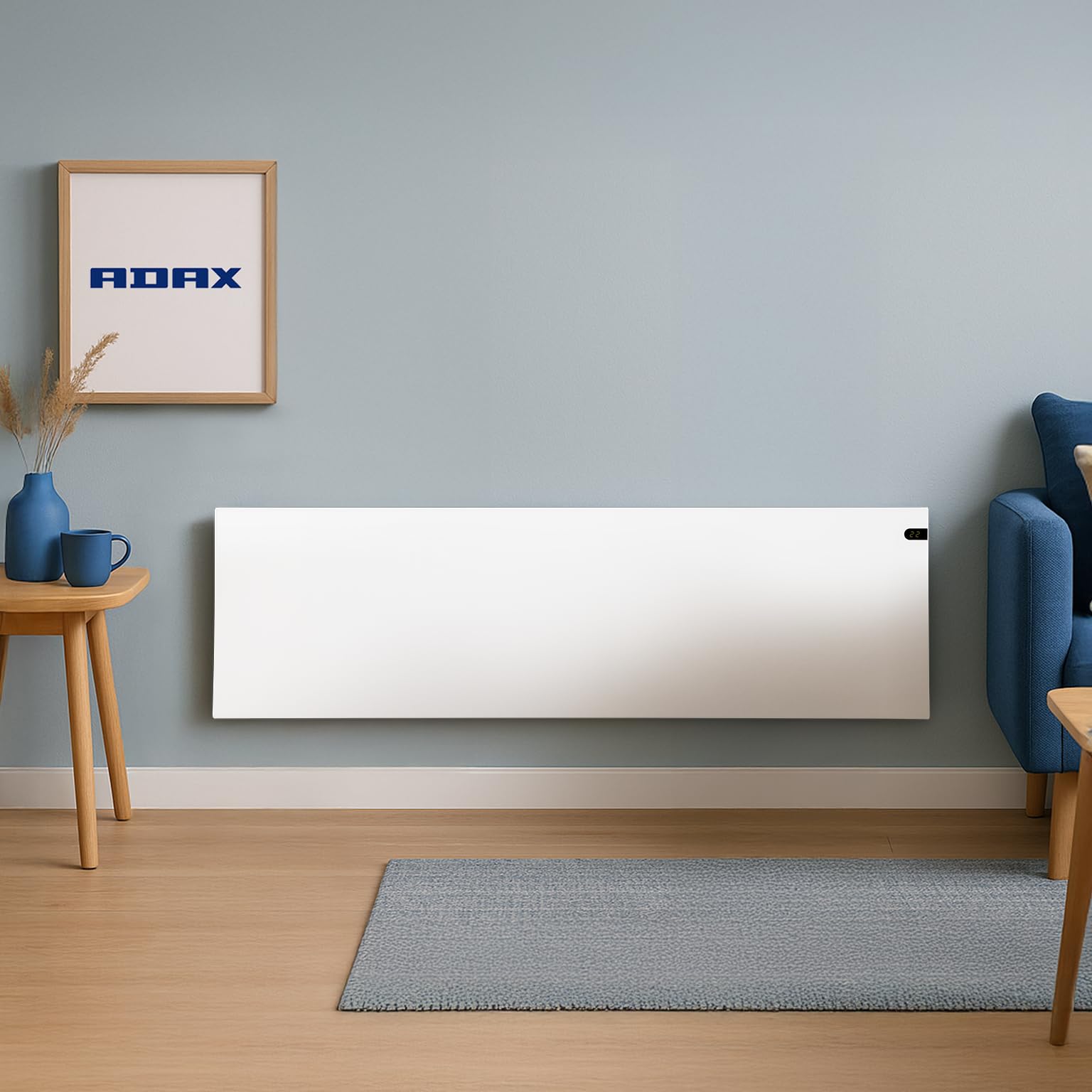 Adax Neo NP - Radiateur Electrique 2000W | Chauffage Electrique | Faible Consommation d'Energie | Chauffage d'appoint | Convecteur Electrique Mural avec Thermostat | Hauteur 370mm | KDT Blanc