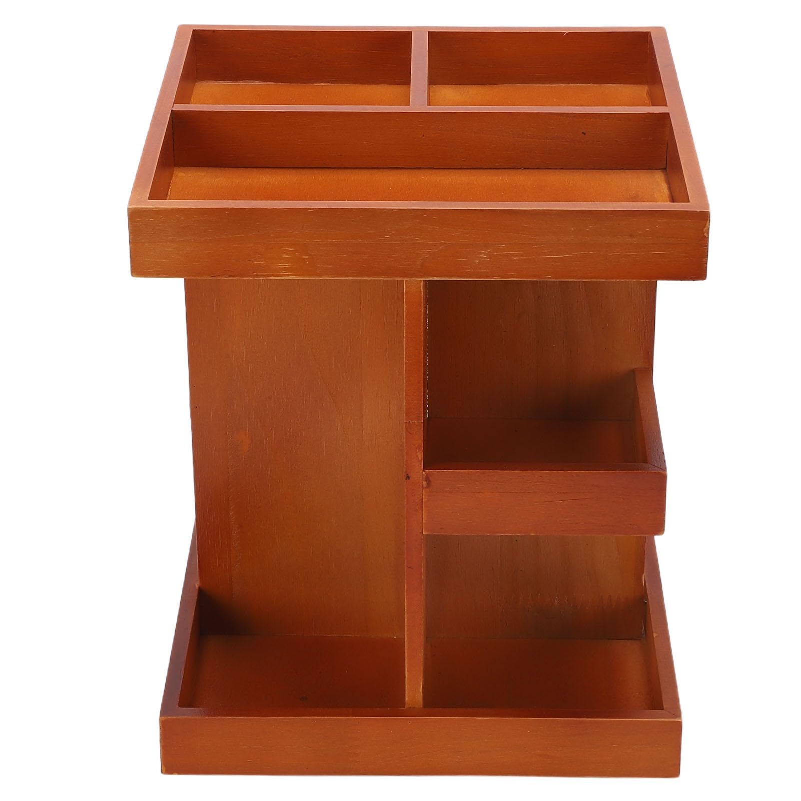Organizer per Trucchi in Legno Girevole a 360 Gradi con Scomparti Multipli per Esposizione di Profumi Cosmetici, Scaffale da Scrivania per Ufficio Pulito in Camera da Letto