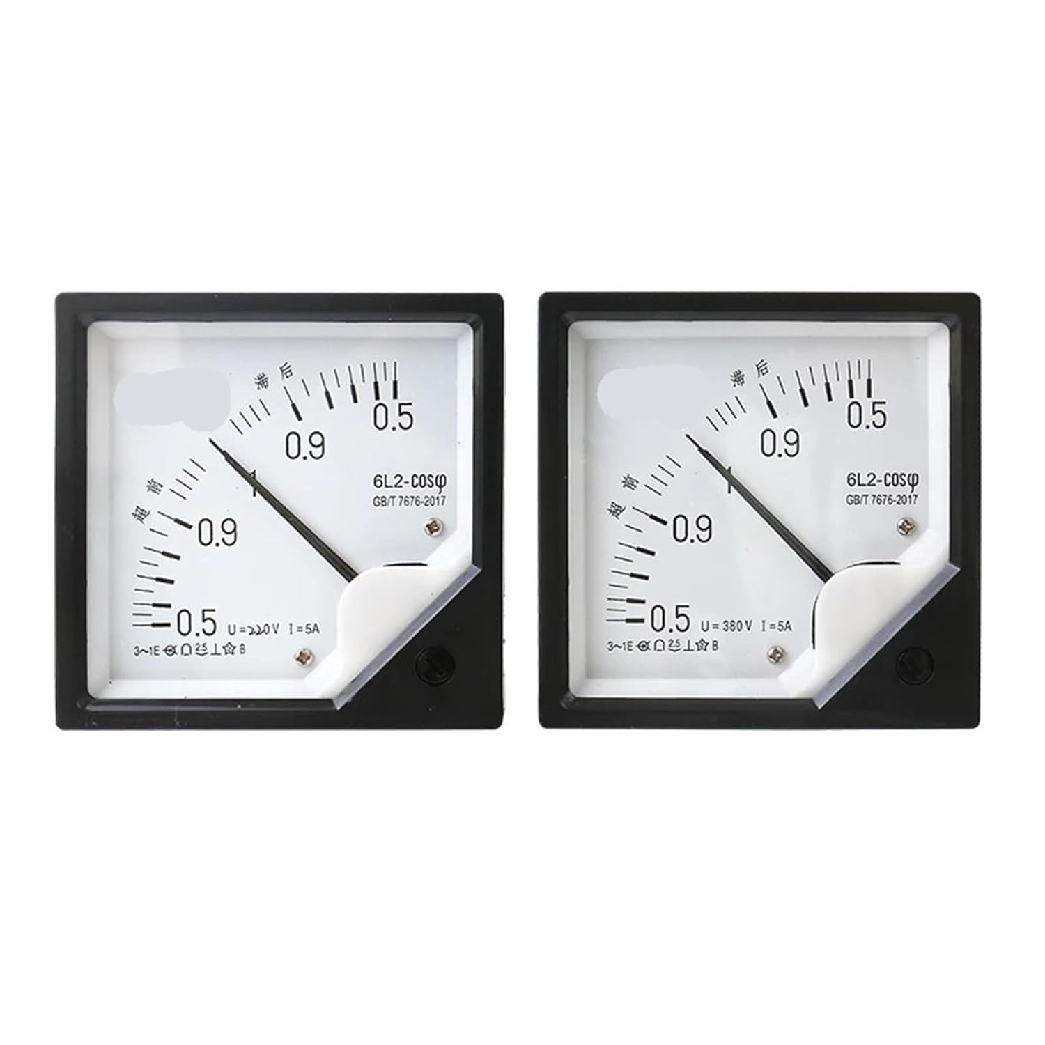 AC Meter 6L2-COS Analog Panel AC220V AC380V 5A Phase 1Pcs(AC380V)