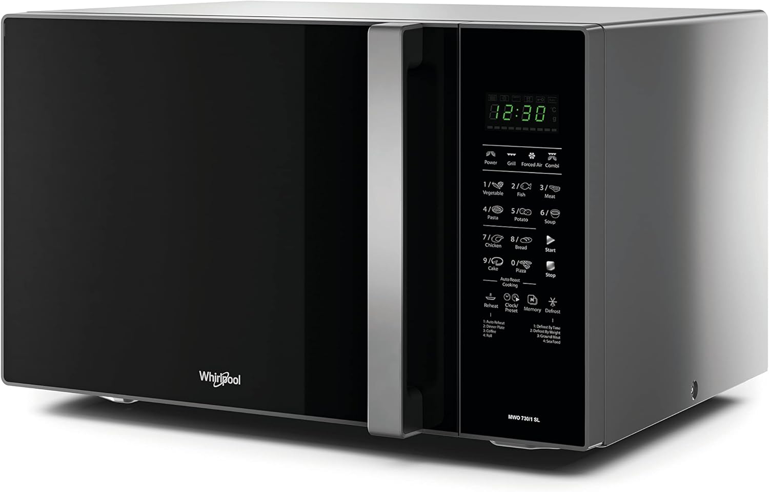 Whirlpool MWO 730/1 SL Forno a microonde a Libera Installazione, 900 W, 30 Litri, Acciaio Inossidabile