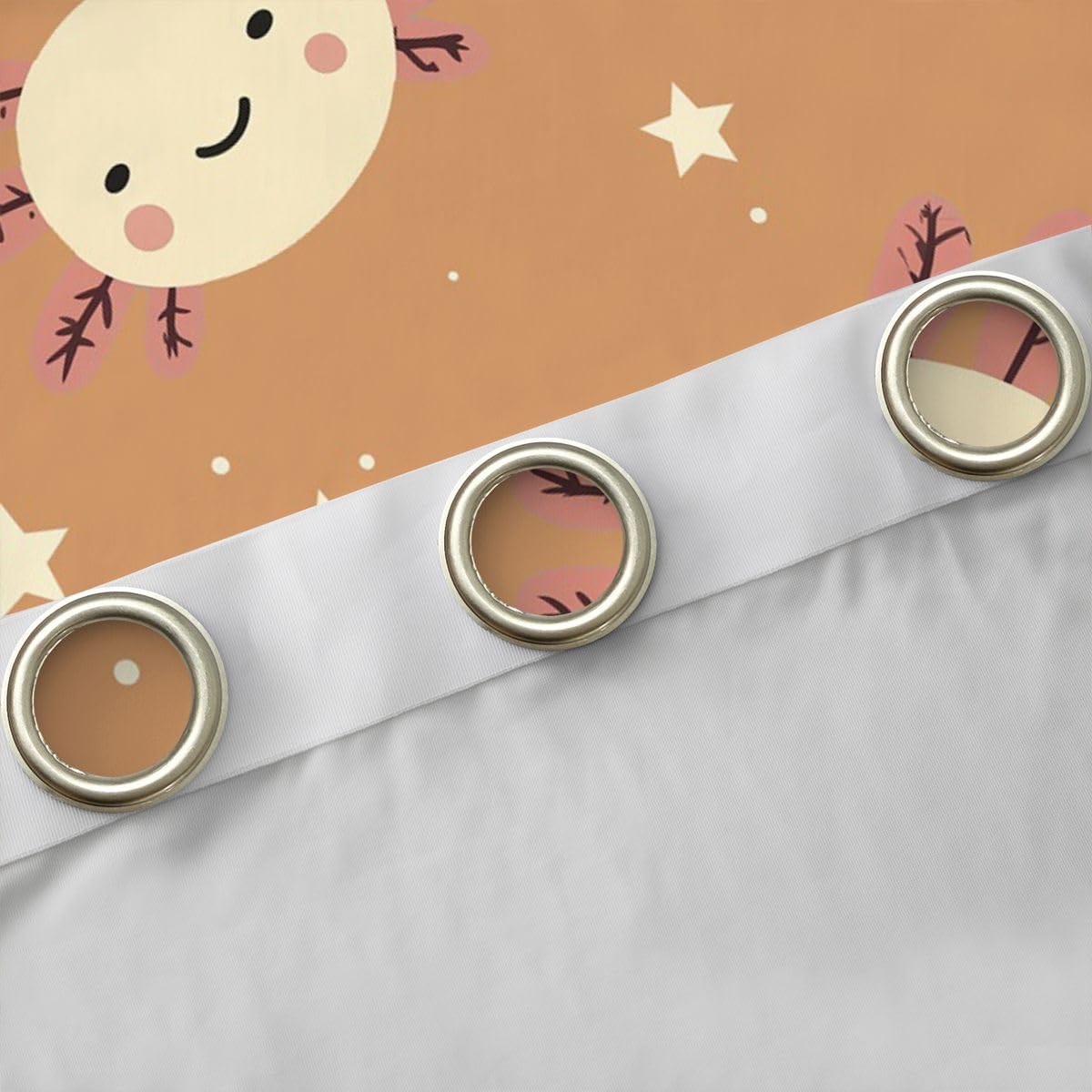 Homemissing Tende oscuranti Axolotl con stampa a stelle, tende oscuranti per camera da letto e soggiorno, decorazione a tema marino, isolamento termico, tende per finestre, 2 pannelli, 132 x 228,6 cm