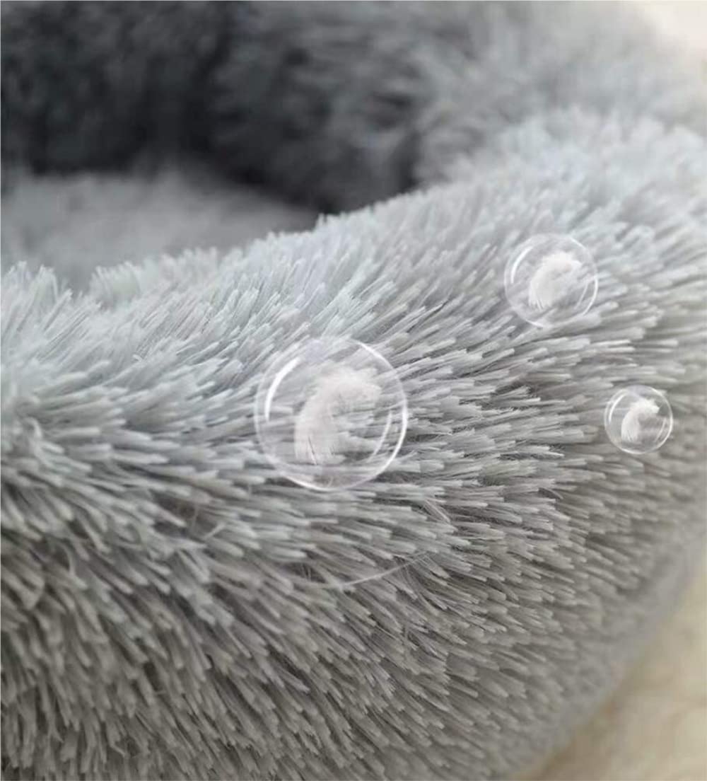 Cuccia gatto Calda Calda Cuccia Per Gatti Lavabile In Peluche, Lenitiva Cuccia Per Cani Cuccia cane Morbida (Color : Grey, Size : Diameter 40cm)