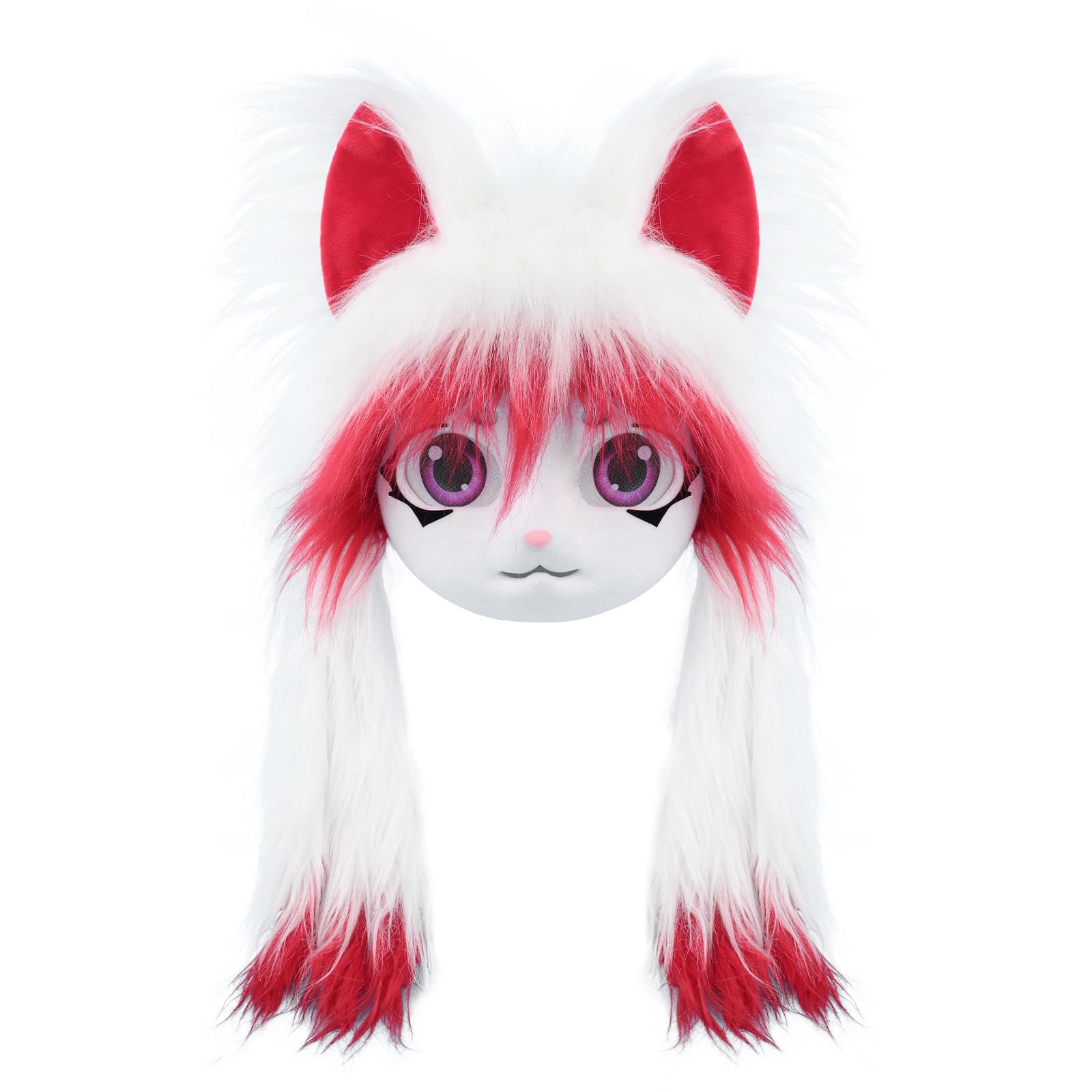 Peluche maschera pelosa Festival Attrezzatura per cosplay Comodo copricapo per animali Perfetto per giochi ruolo eventi in costume Accessorio anime Halloween