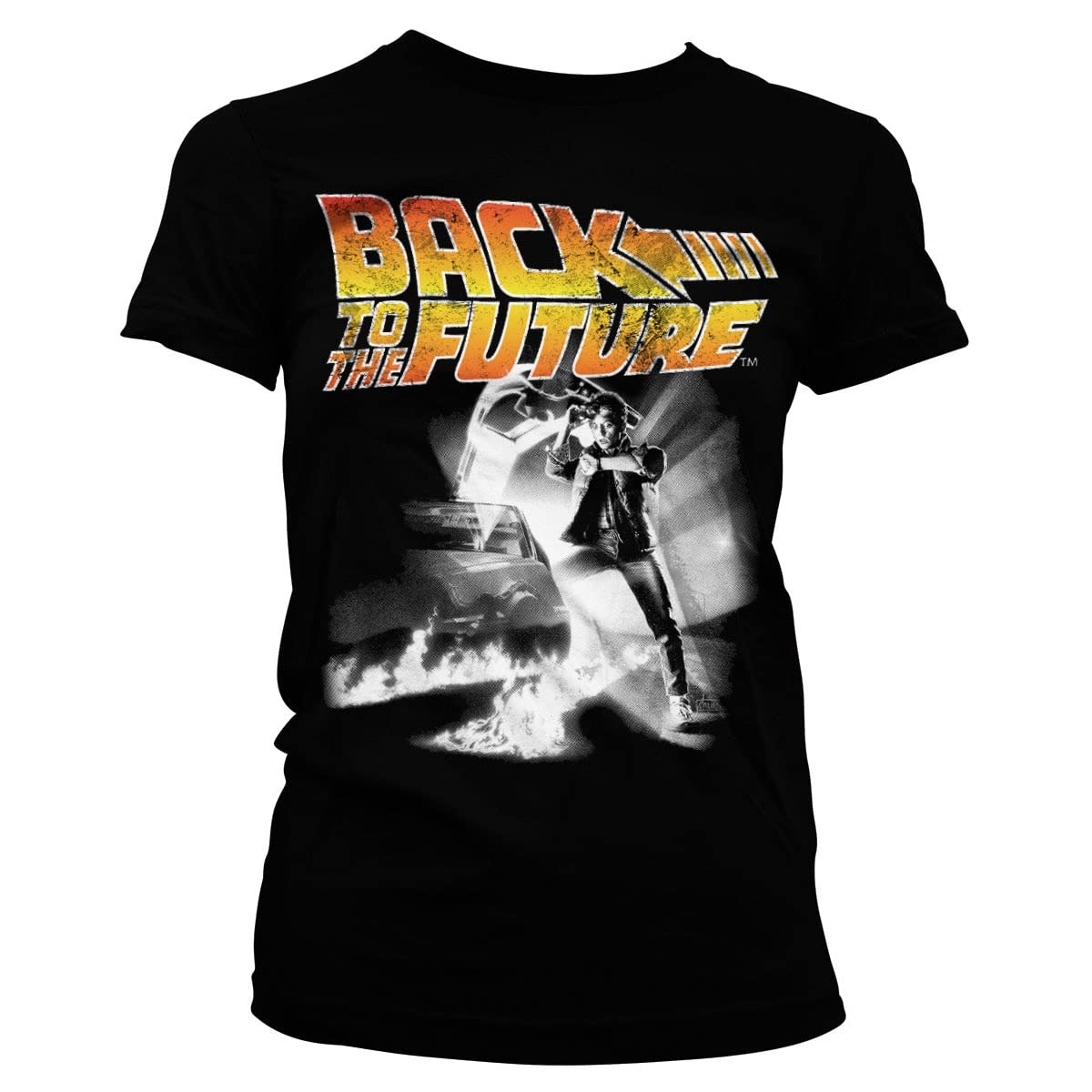 Back To The Future Officially Licensed Poster Women T-Shirt (Black), Medium