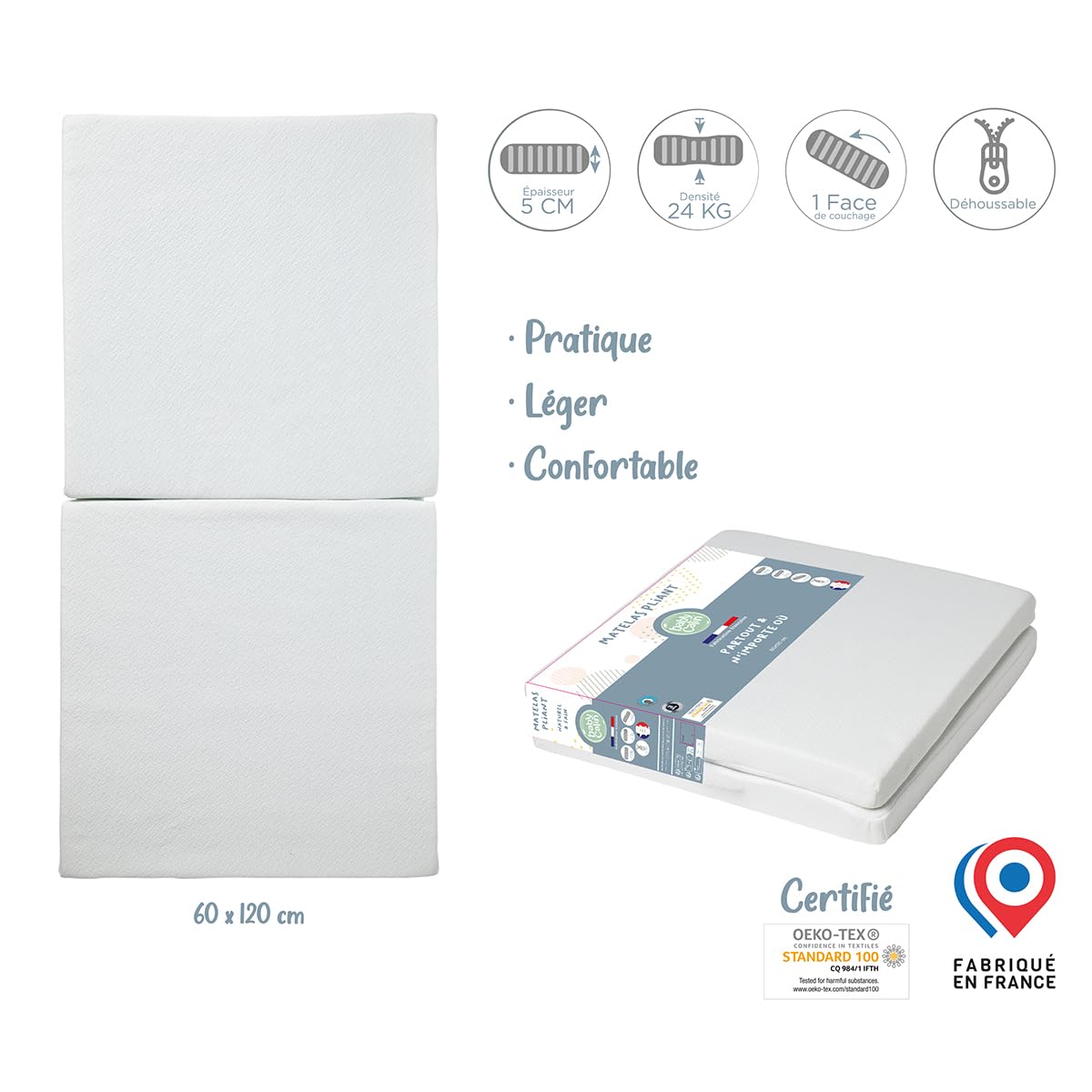 Babycalin Matelas pliant 60x120x5cm