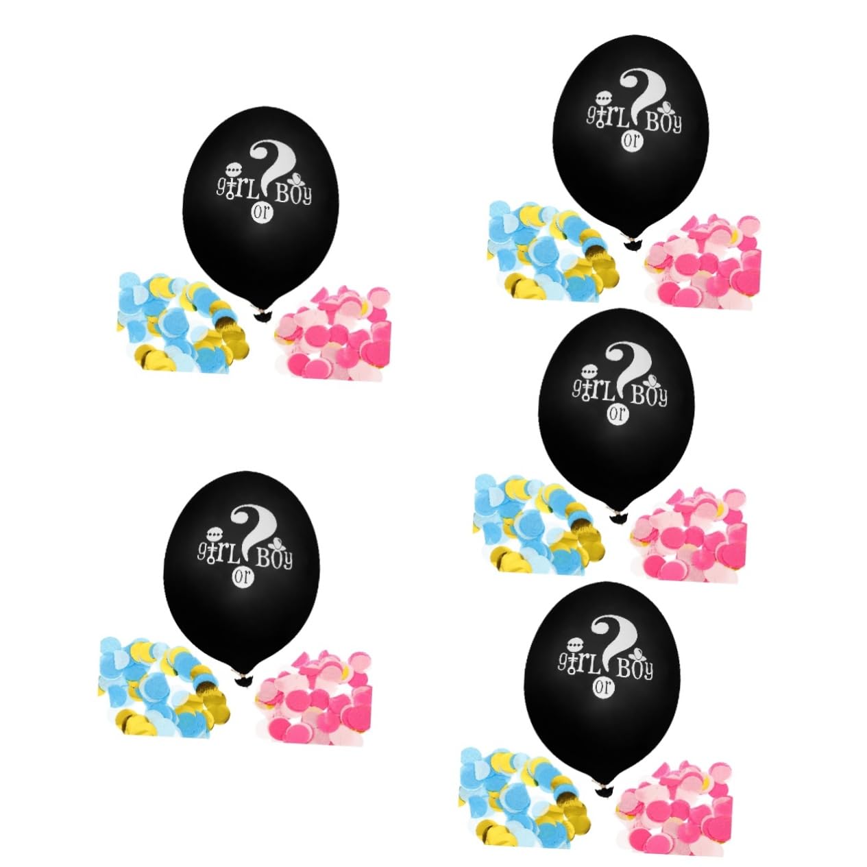 ABOOFAN 5 Set palloncini per feste di genere palloncino di coriandoli ornamento il genere rivela l'elica del palloncino rivelare il del emulsione decorazioni decorare