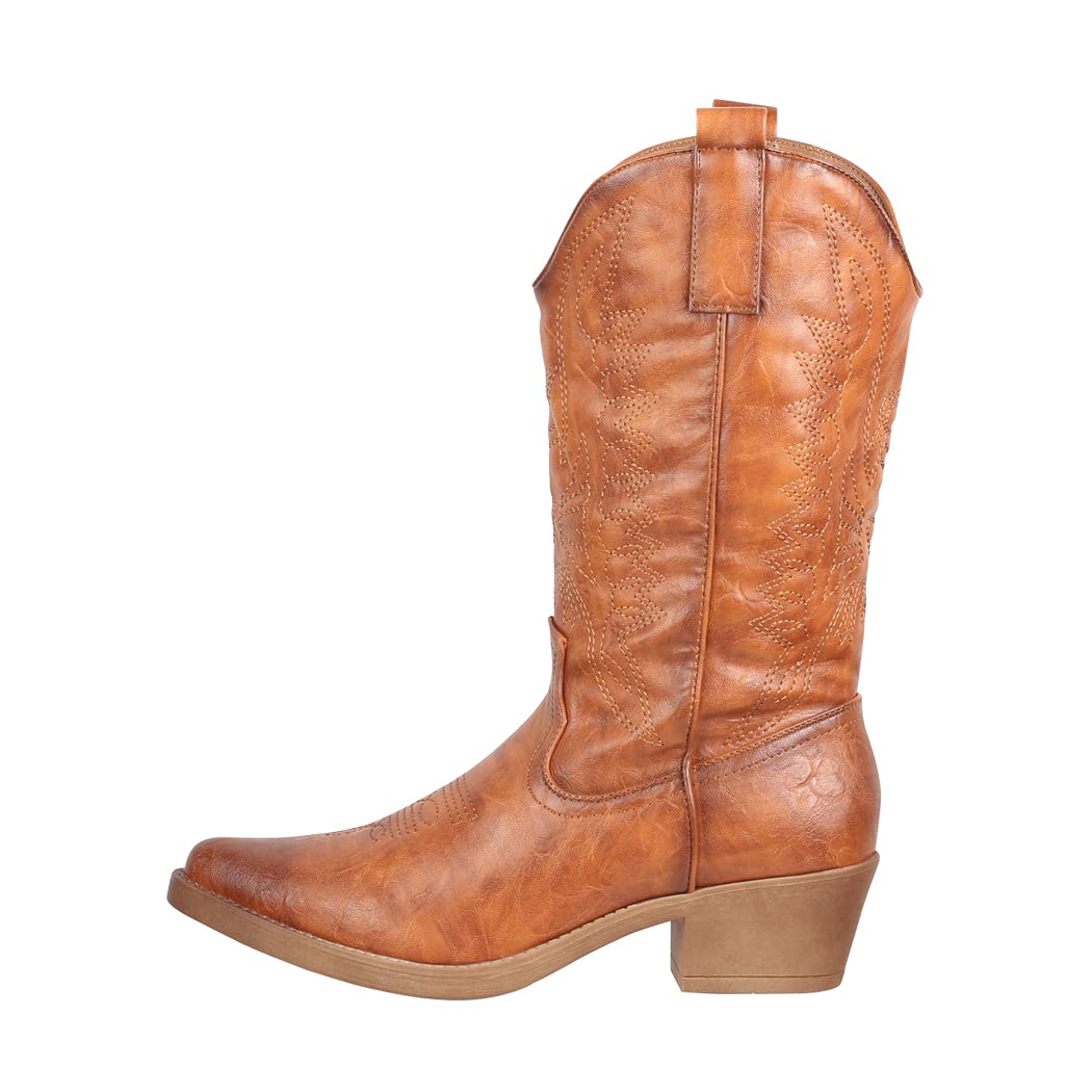 Elara Damen Cowboy Stiefel Biker Boots Chunkyrayan