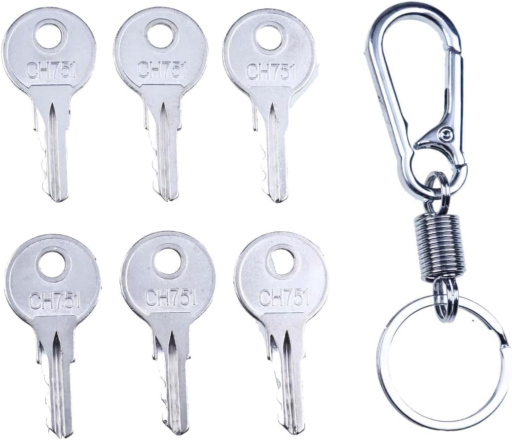 ZTUOAUMA 6X Keys CH751 751 Replacement Keys Universal Fitment for RV Compartments Campers Cabinet Door Hatch Locks Carts T-Handles Pickup Shells Tool Boxes Trash Laundry Chutes Sprinkler Controllers