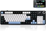 Clavier de jeu sans fil EPOMAKER X Aula F108 PRO avec écran, batterie de 8000mAh, 104 touches hot-swappable et programmables et bouton, rétroéclairage RGB, pour Mac/PC/Android (Dégradé noir)